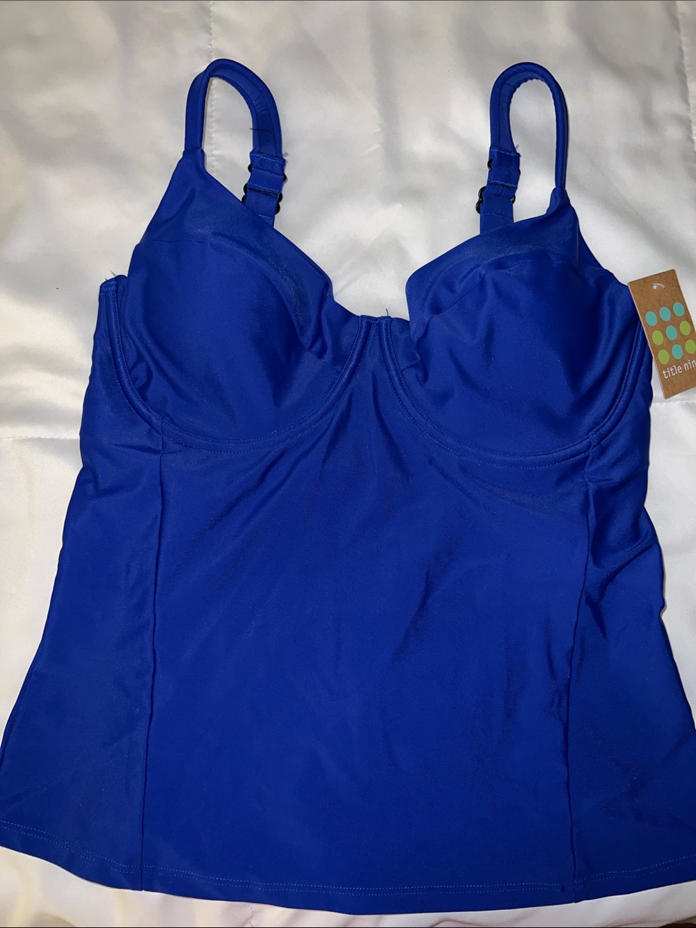 Title Nine Royal Blue Underwire Tankini Chemise